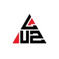 LUZ triangle letter logo design with triangle shape. LUZ triangle logo design monogram. LUZ triangle vector logo template with red