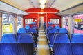 Interior of the empty local train carriage. Royalty Free Stock Photo