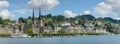 LUZERN,SWITZERLAND - MAY 20: panorama of Luzern lake view on may Royalty Free Stock Photo