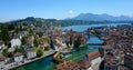 Luzern Switzerland top view Historic city center