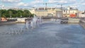 Luzhkov Bridge and Fountains Swamp area in Moscow River