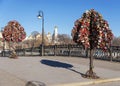 Luzhkov bridge in Moscow, Russia Royalty Free Stock Photo