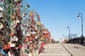 Luzhkov bridge in spring, Moscow Royalty Free Stock Photo