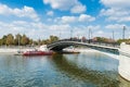 Luzhkov (Lover's) bridge over the bypass canal Royalty Free Stock Photo