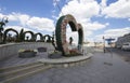 Luzhkov Tretyakov bridge in the afternoon, Moscow Center, Russia