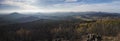 Luzicke hory wide panorama, panoramic view from Hochwald Hvozd one of the most attractive view-points of the Lusatian Mountains Royalty Free Stock Photo