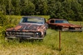 Luzna, Czech Republic, 31 July 2021: Vintage old historic cars displayed at Classic Automobile Museum of American veterans JK