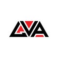 LVA triangle letter logo design with triangle shape. LVA triangle logo design monogram. LVA triangle vector logo template with red Royalty Free Stock Photo
