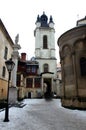 Lviv. Armenian courtyard on a sunny day