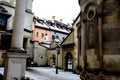 Lviv. Armenian courtyard on a sunny day