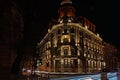 Illuminated house in Lviv Ukraine