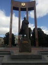 Lviv monument to Stepan Bandera Royalty Free Stock Photo