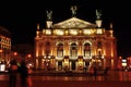 The Lviv Opera House, night scene Royalty Free Stock Photo