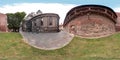 Lviv - summer, 2018: 3D spherical panorama with 360 degree viewing angle. Ready for virtual reality in vr. Full equirectangular pr