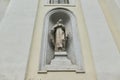 Lviv, UA, 05-08-2019. Khram Svyatoho Arkhystratyha Mykhayila, Old sculpture Virgin Mary statue at Church of St Michael Archangel Royalty Free Stock Photo