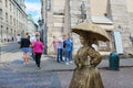 08.08.2019, Lviv, UA. Living statue on the street of the tourist city