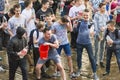 Young people prepared for pouring water