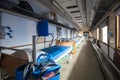 New re-equipped evacuation medical train of MSF and Ukrzaliznytsia Royalty Free Stock Photo