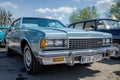 LVIV, UKRAINE - APRIL, 2016: Pearl chrome retro vintage old car Chevrolet with titanium disc Royalty Free Stock Photo