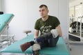 Wounded Ukrainian servicemen who were injured during the Russia-Ukraine war attend the Unbroken rehabilitation cent