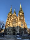 Lviv, Ukraine. - 02 11 2023: Cathedral of Saints Olga and Elizabeth, Building of baroque and gothic architecture
