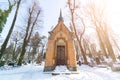 LVIV, UKRAINE - Feb 14, 2017: Ancient crypt in the Lychakivskyj cemetery of Lviv, Ukraine. Officially State History and Culture Mu