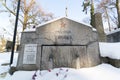 LVIV, UKRAINE - Feb 14, 2017: Ancient crypt in the Lychakivskyj cemetery of Lviv, Ukraine. Officially State History and Culture Mu