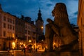 Sculpture of Lion near Lviv City hall, Ukraine