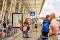 Lviv, Ukraine June 29, 2020: Lviv International Airport, meeting of passengers at the exit