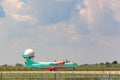 Lviv, Ukraine June 29, 2020: Lviv International Airport, wind rose plane