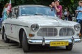 LVIV, UKRAINE - JUNE 2018: Old vintage retro Volvo car rides through the streets of the city