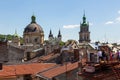 View of the roofs of the historical Old city of Lviv. Ukraine