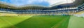 Lviv, Ukraine - March 1, 2020 : panoramic view of Arena Lviv Stadium, soccer field stadium and stadium seats on a non sporting day Royalty Free Stock Photo