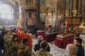 The funeral of three Ukrainian soldiers killed in battles with Russian troops