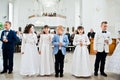 LVIV, UKRAINE - MAY 8, 2016: The ceremony of a First Communion i