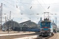 ChS2 Electronic locomotive at Lviv railway station in Lviv, Ukraine.