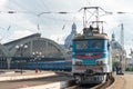 ChS2 Electronic locomotive at Lviv railway station in Lviv, Ukraine.