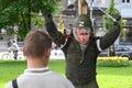 Lviv, Ukraine - May 13, 2023: An effigy depicting Russian President Vladimir Putin is seen in Lviv