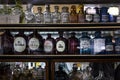 Showcase in an old pharmacy. Pharmacy Museum in Lviv Royalty Free Stock Photo