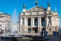 Lviv Theatre of Opera and Ballet at Old City of Lviv. a famous Historical site in Lviv, Ukraine