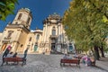 LVIV, UKRAINE - NOVEMBER 09, 2016: Lviv Citycape and People. Church Church of the Holy Communion Interior.