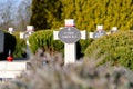 View of Tomb of the Unknown Soldier in Polish military cemetery Cmentarz Orlat in Lychakiv Cemetery in western ukrainian city