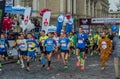 LVIV, UKRAINE - 29 OCTOBER 2017: Athletes runners start running grand prix Lviv half marathon