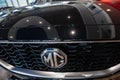 Closeup MG HS car logo on black car