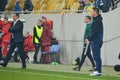 LVIV, UKRAINE - October 19, 2017: Coach Pal Dardai during the UEFA Europa League match between Zorya Luhansk vs Royalty Free Stock Photo