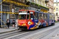 Lviv, Old tram and city skyline