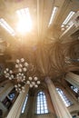 Lviv, Ukraine - September 30, 2016: Delightful ceiling of the cathedral Church of St. Olga and Elizabeth in Lviv Royalty Free Stock Photo