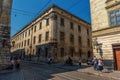 LVIV, UKRAINE - SEPTEMBER 07, 2016: Lviv City With Local Architecture and People