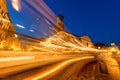 LVIV, UKRAINE - SEPTEMBER 12, 2016: Lviv City and Lviv Old Town With People. Sunset Light and Lviv City Hall With Moving Tram. Blu