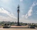 LVIV, UKRAINE - SEPTEMBER 11, 2016: Lviv City and Lychakiv Cemetery. Sightseeing Place. Monument. Polish Orlat Cemetery